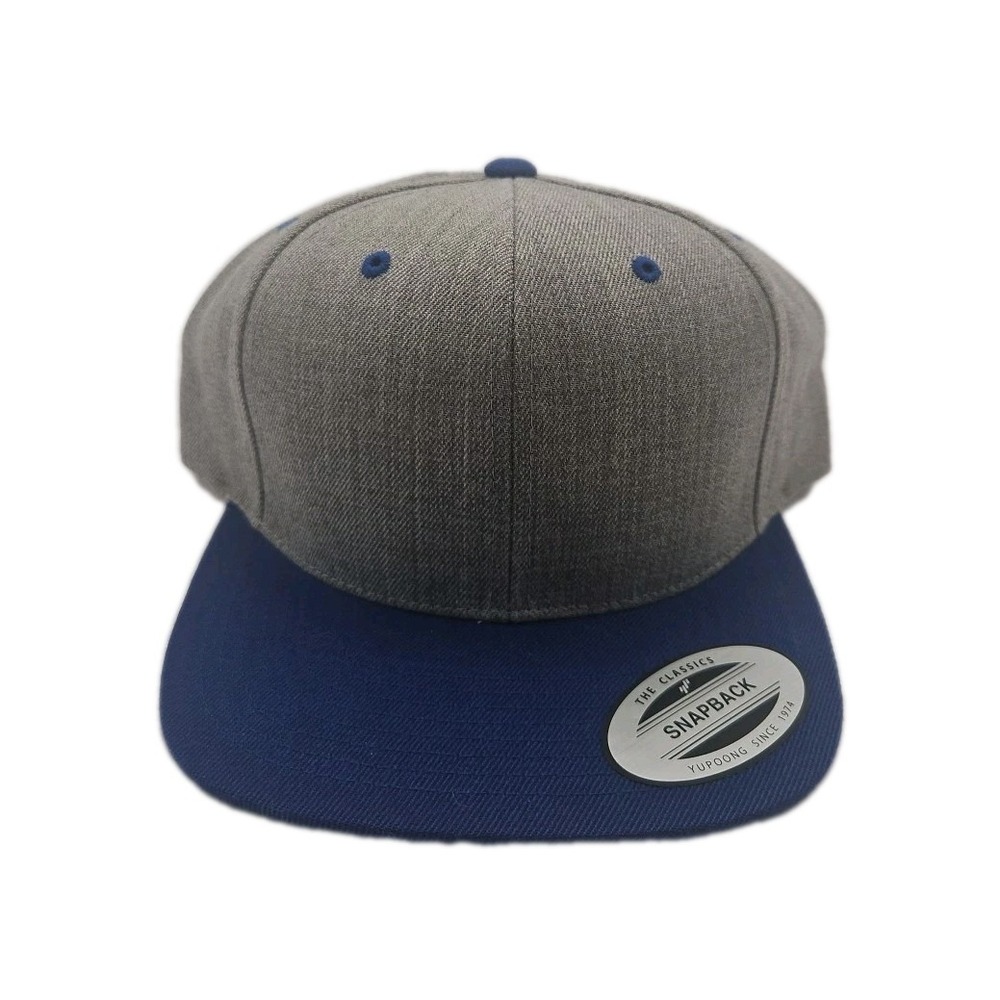 The Classics Yupoong Trucker Hat Men's Grey With‎ Blue Bill Snapback 20% Wool